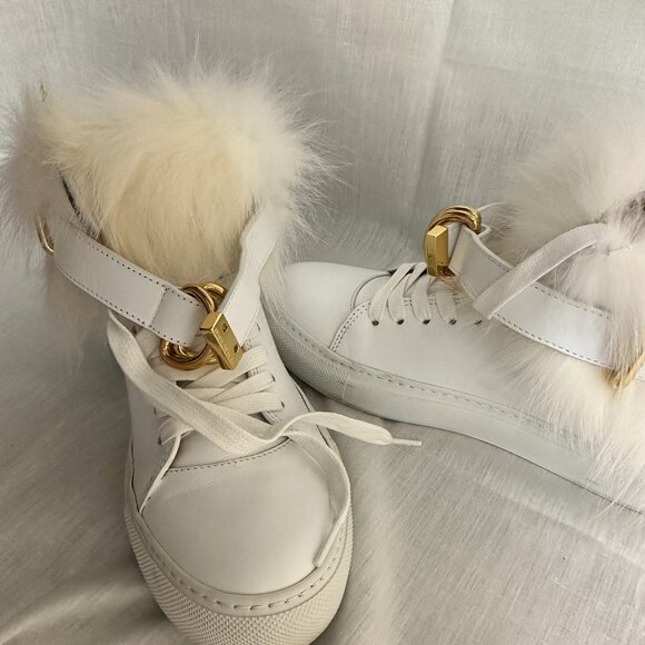 Buscemi Womens 100MM New Rabbit White Sneakers US 9 - Picture 3 of 13